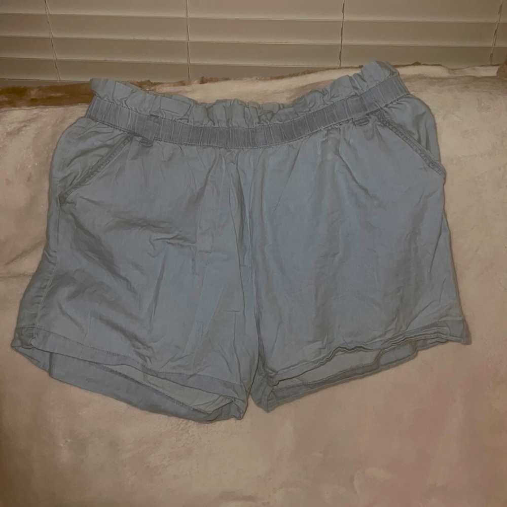 High waist paper bag shorts